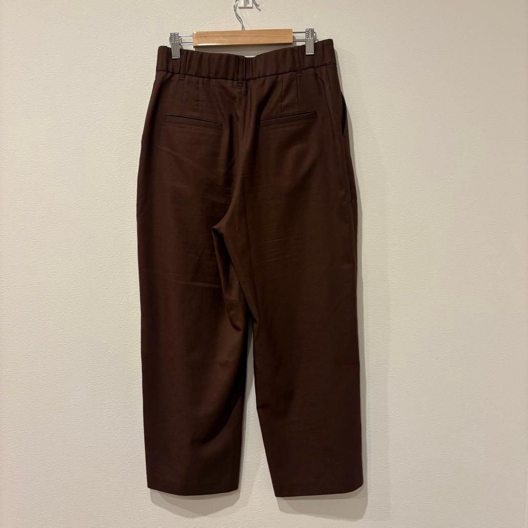 アールユー センタープレス パンツ テーパード ブラウン 茶色　Lサイズ　ワイド 4