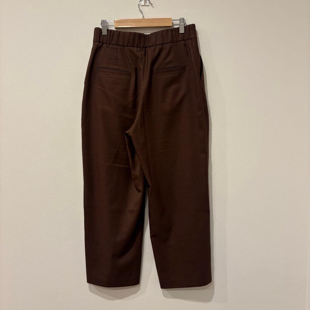 アールユー センタープレス パンツ テーパード ブラウン 茶色　Lサイズ　ワイド 5