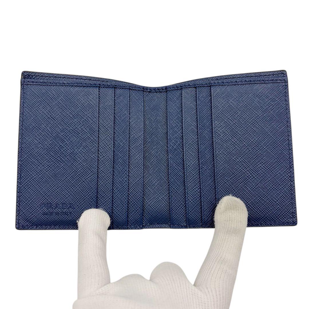 ⭐️美品⭐️ プラダ サフィアーノ ストライプ コンパクトウォレット 4