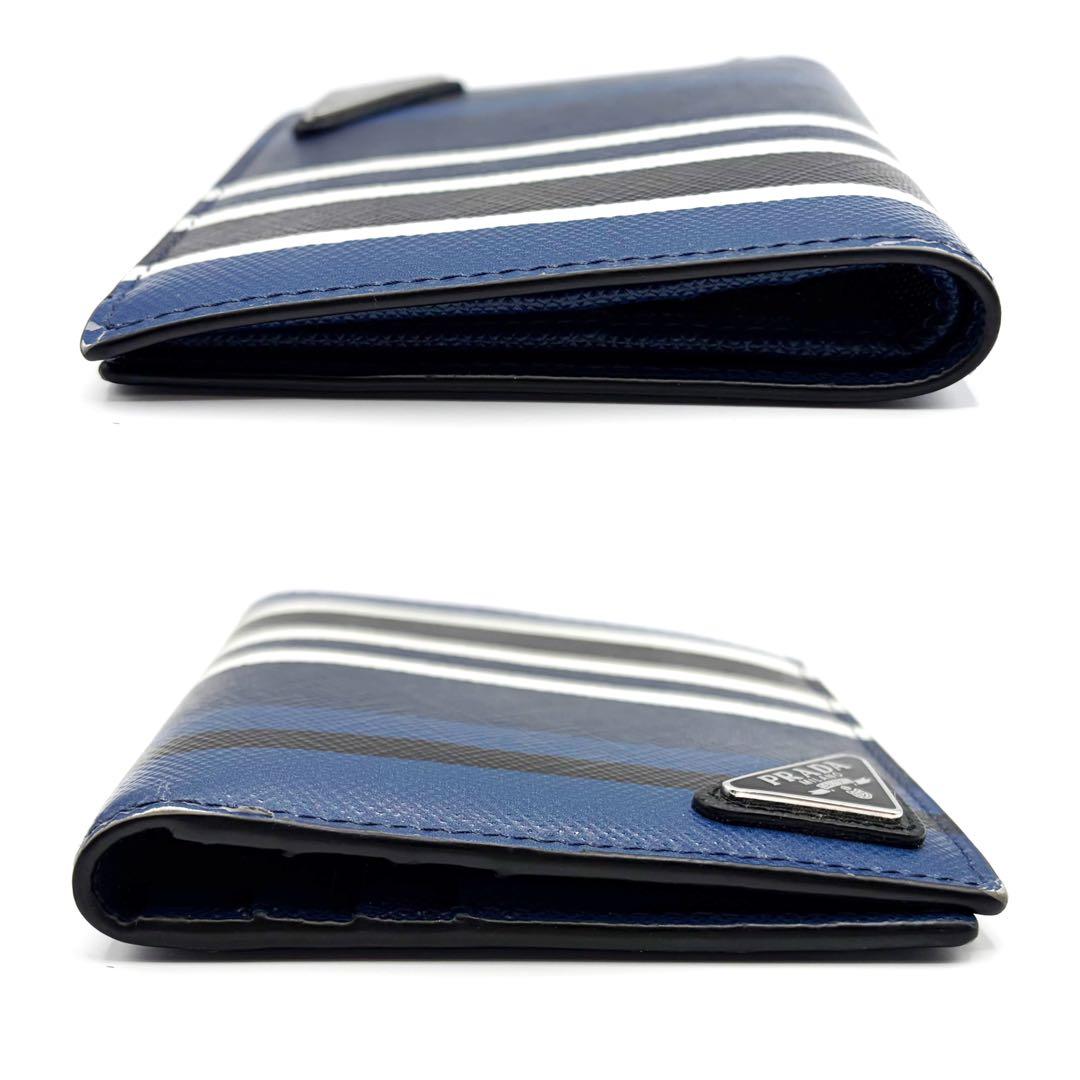 ⭐️美品⭐️ プラダ サフィアーノ ストライプ コンパクトウォレット 8