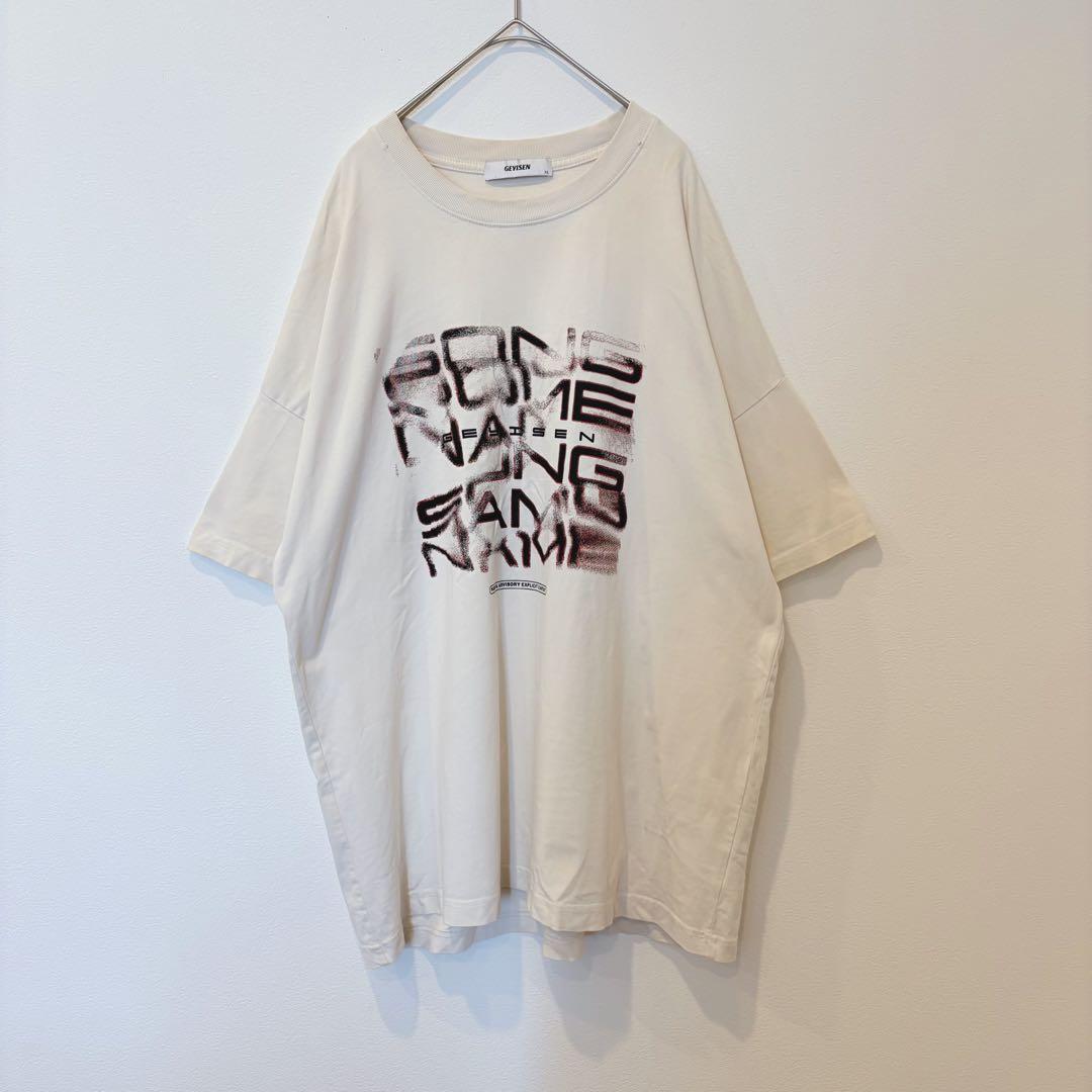 半袖Tシャツ ビッグシルエット プリント　白　ホワイト XL 大きいサイズ