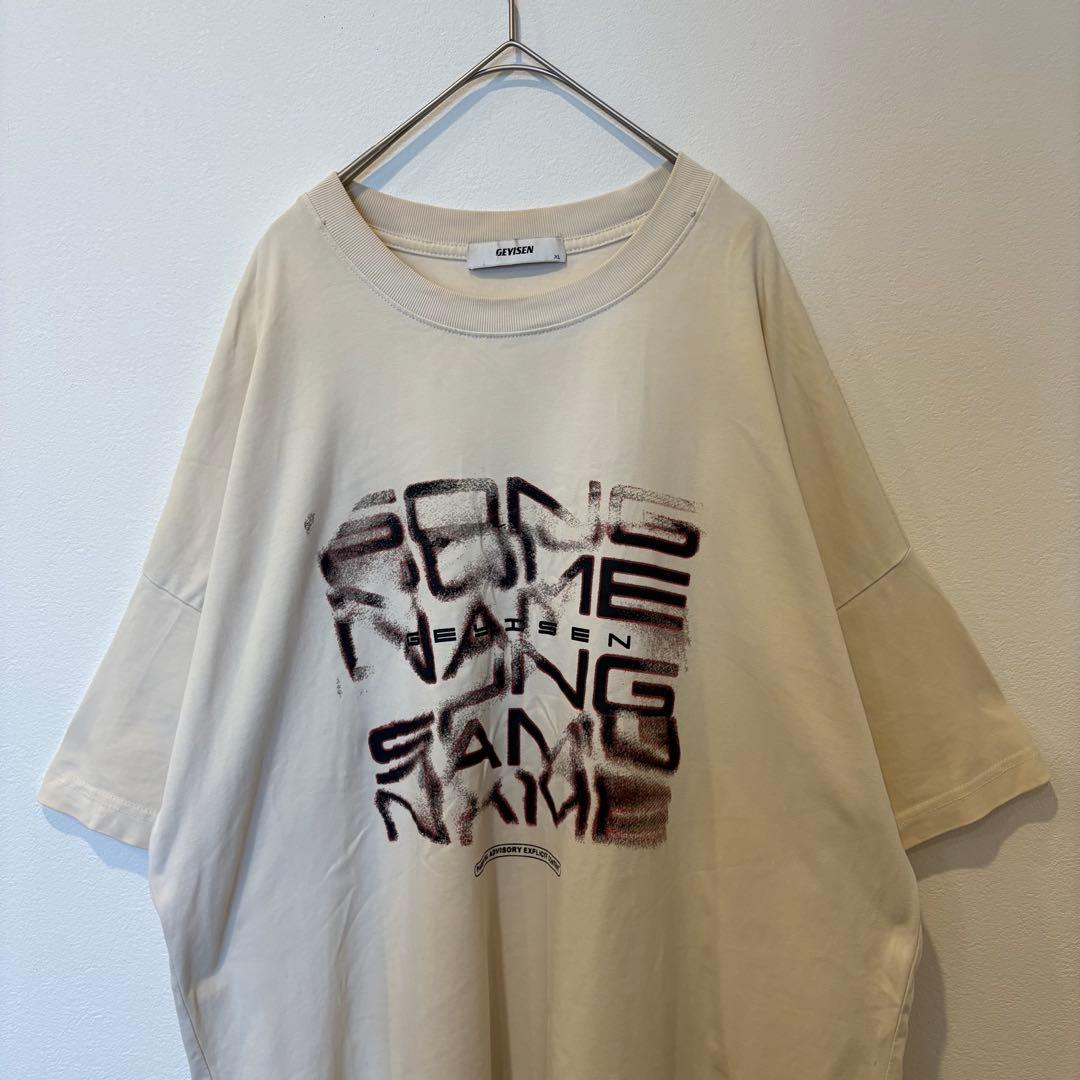 半袖Tシャツ ビッグシルエット プリント　白　ホワイト XL 大きいサイズ 2