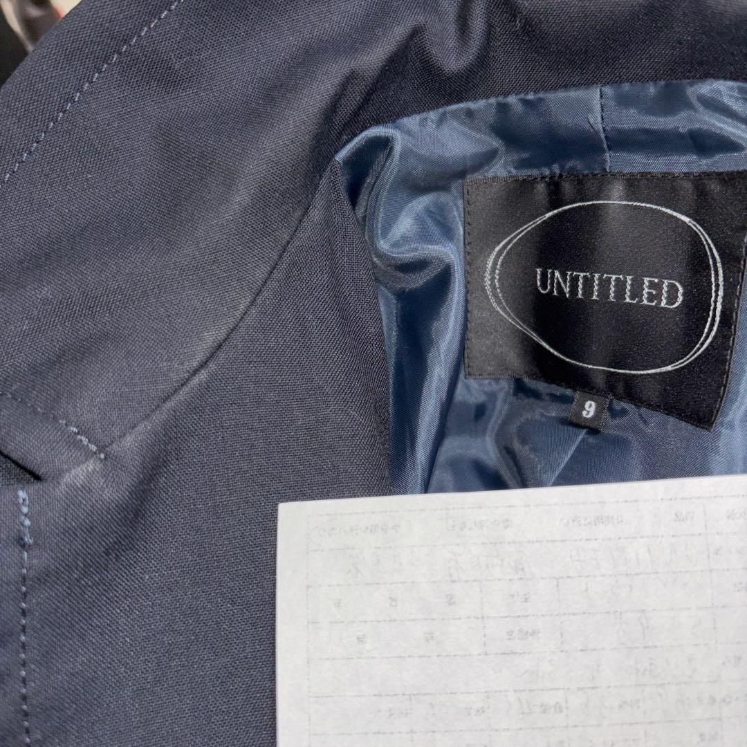 UNTITLED ブラックスーツジャケットビジネス肩パッド有 S日本製d717 15