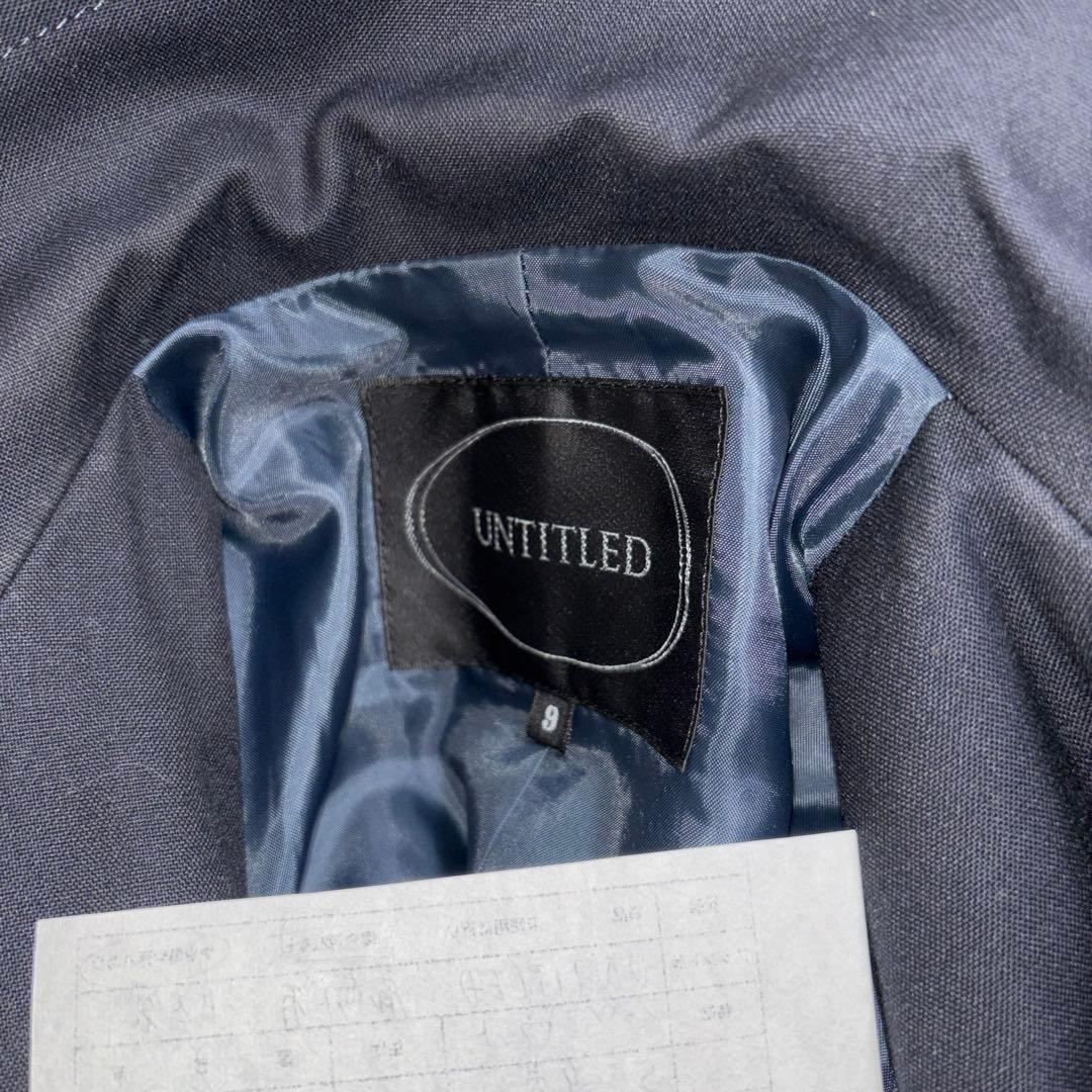UNTITLED ブラックスーツジャケットビジネス肩パッド有 S日本製d717 16