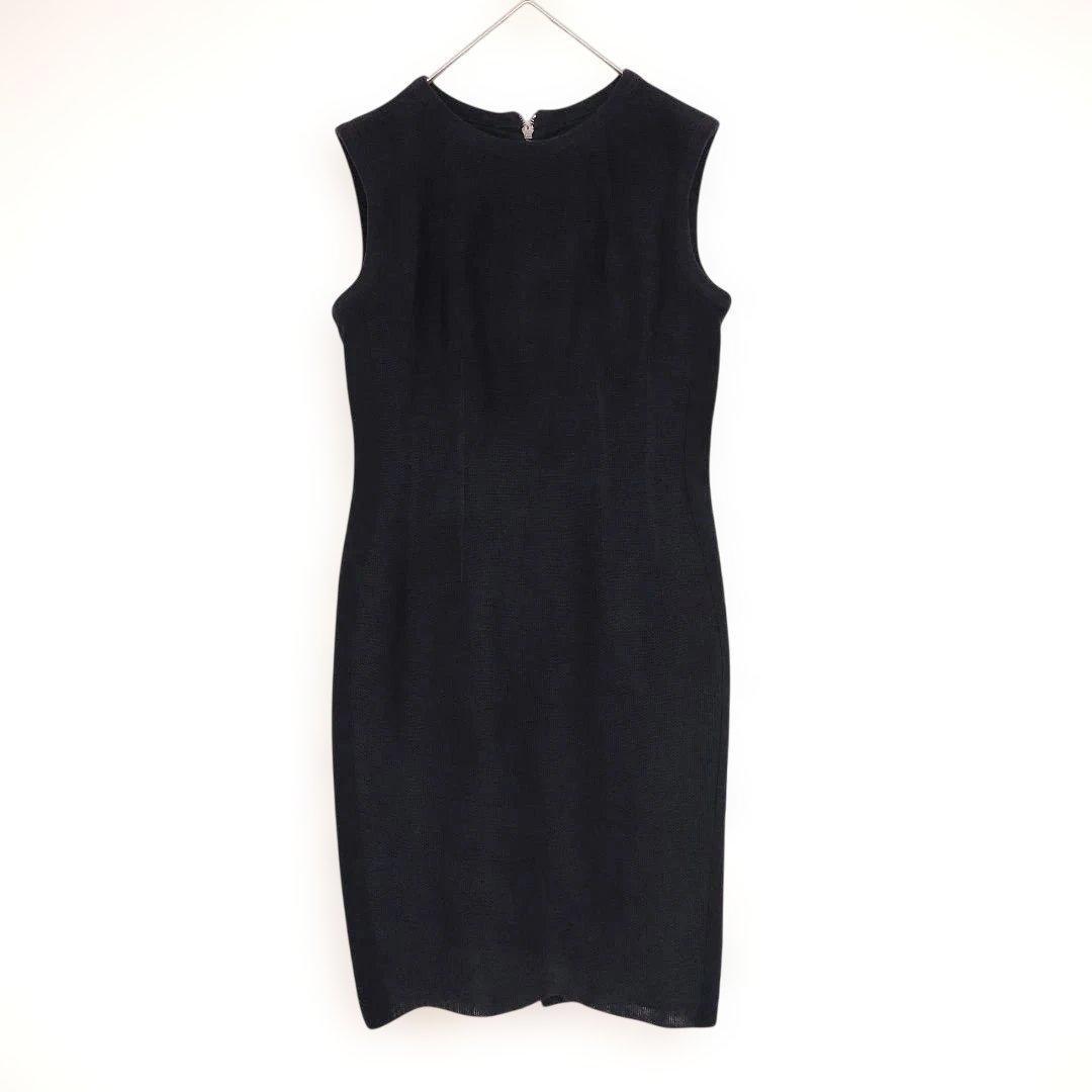【ベラルディ】ネイビーブラック ノースリーブ タイトドレス S スタイリッシュ