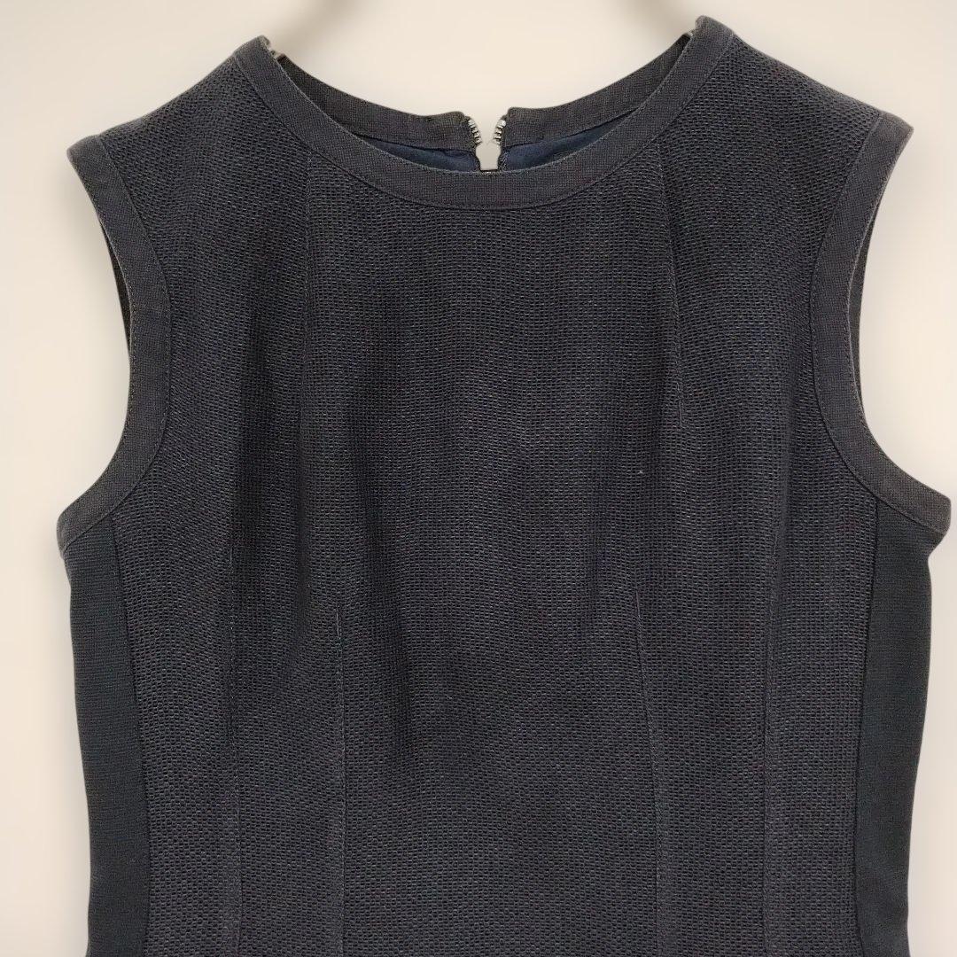 【ベラルディ】ネイビーブラック ノースリーブ タイトドレス S スタイリッシュ 2