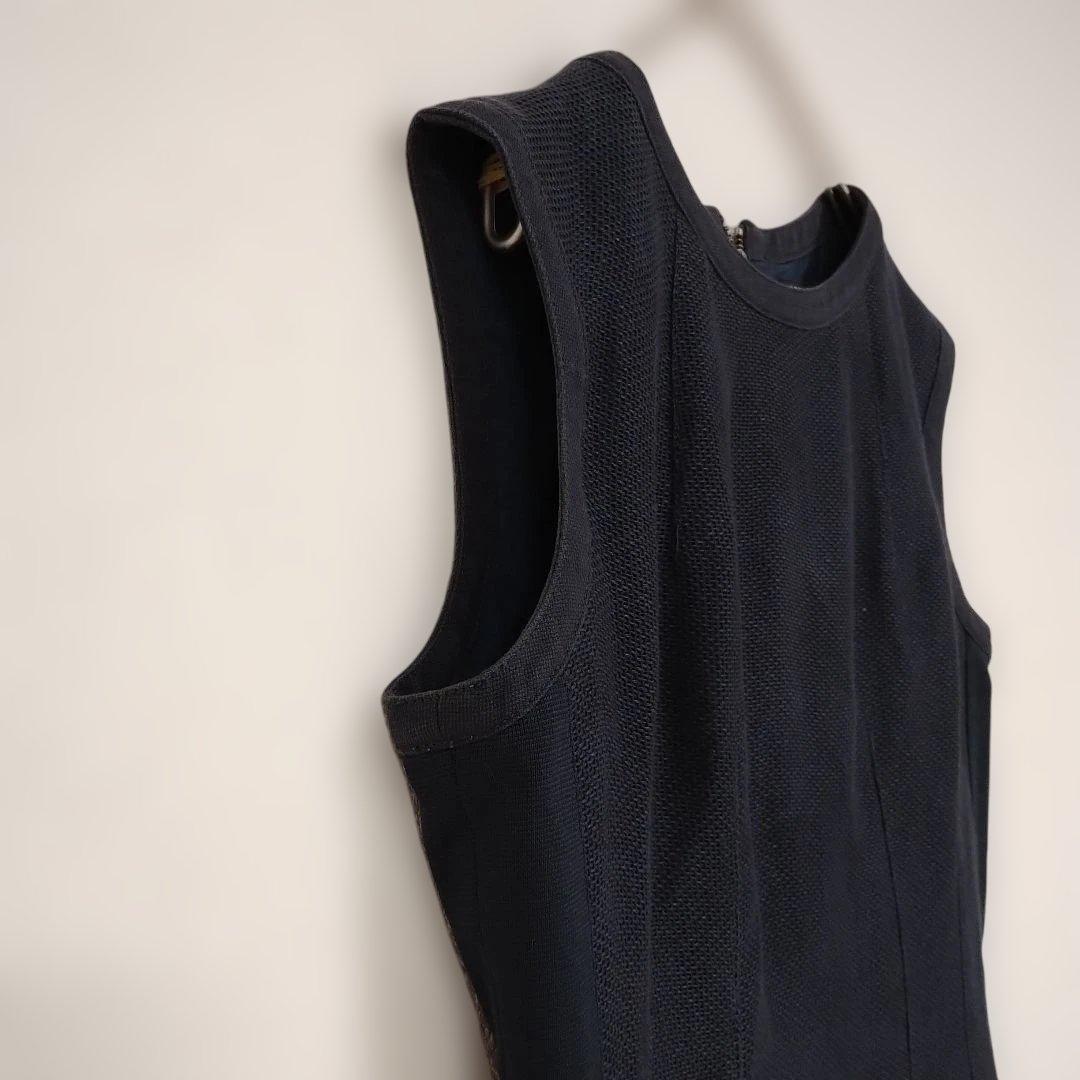 【ベラルディ】ネイビーブラック ノースリーブ タイトドレス S スタイリッシュ 6