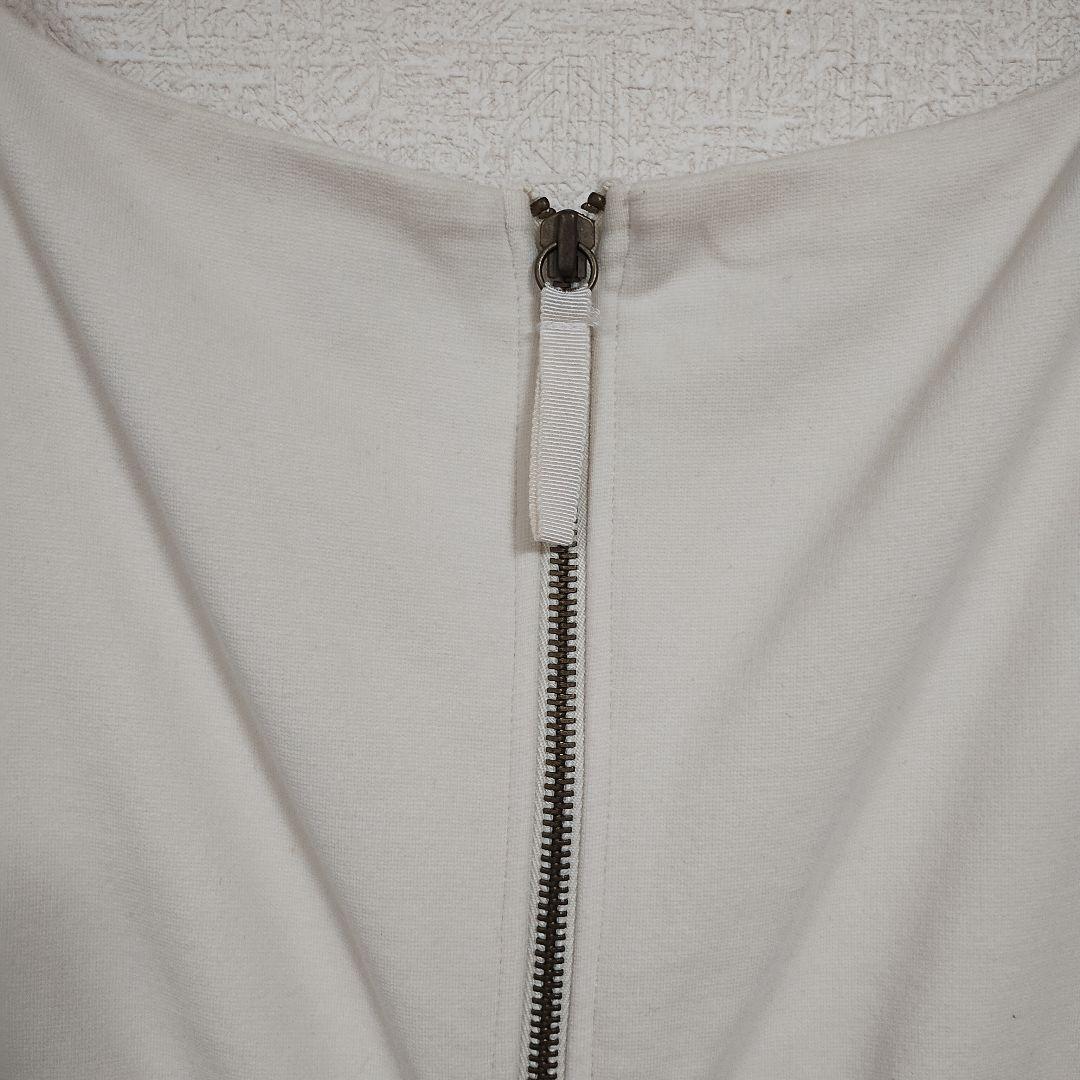 J・CREW ホワイト/ネイビー Vネック ノースリーブ ワンピース M リネン 7