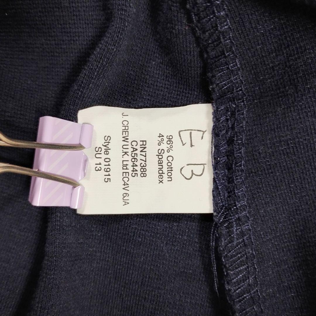 J・CREW ホワイト/ネイビー Vネック ノースリーブ ワンピース M リネン 9