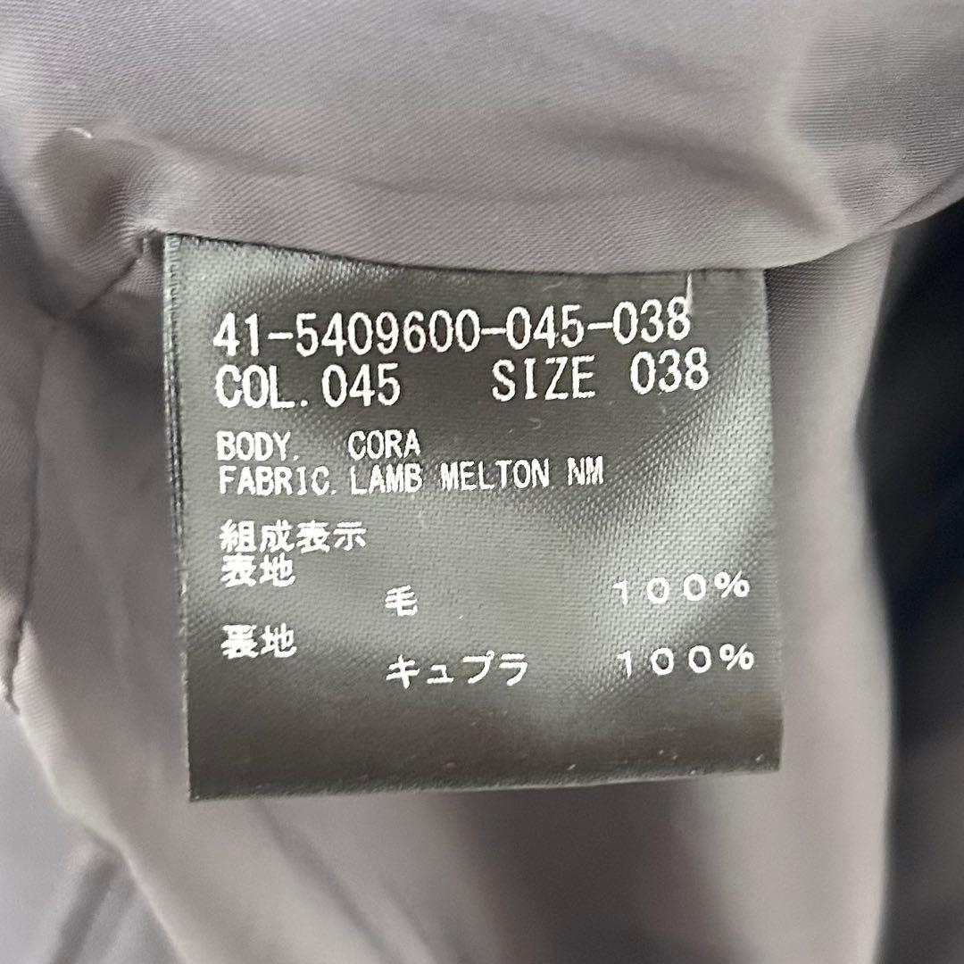 2025AW✨セオリーリュクス　ロングコート　ノーカラー　グレー　38 7