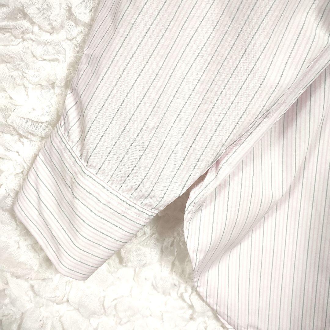 chocolat raffine ピンクストライプ長袖シャツ オーバーサイズ 3