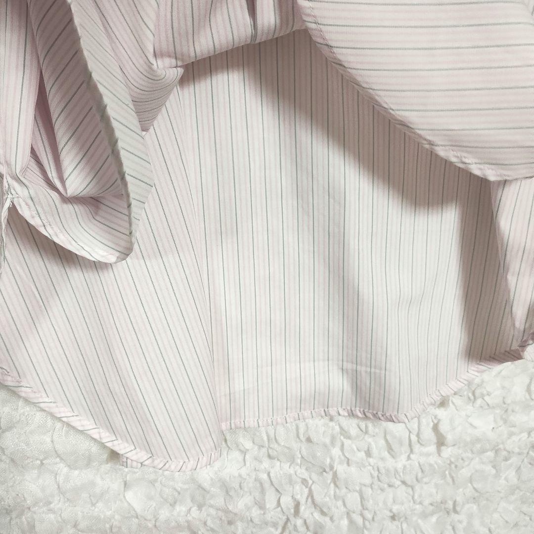 chocolat raffine ピンクストライプ長袖シャツ オーバーサイズ 4