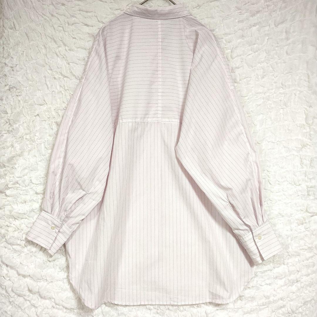 chocolat raffine ピンクストライプ長袖シャツ オーバーサイズ 5
