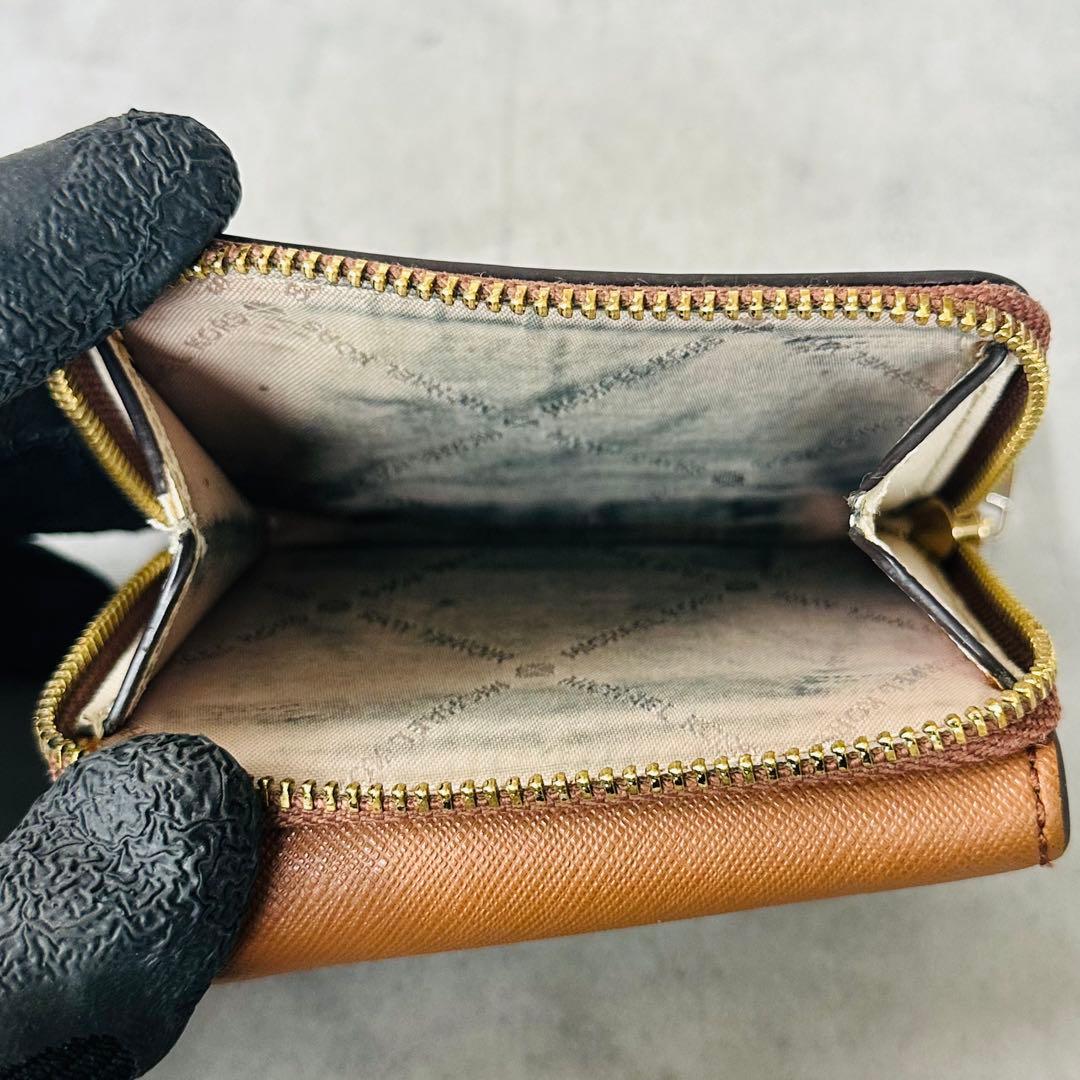 MICHAEL KORS JET SET TRAVEL 三つ折り財布 茶×白 11