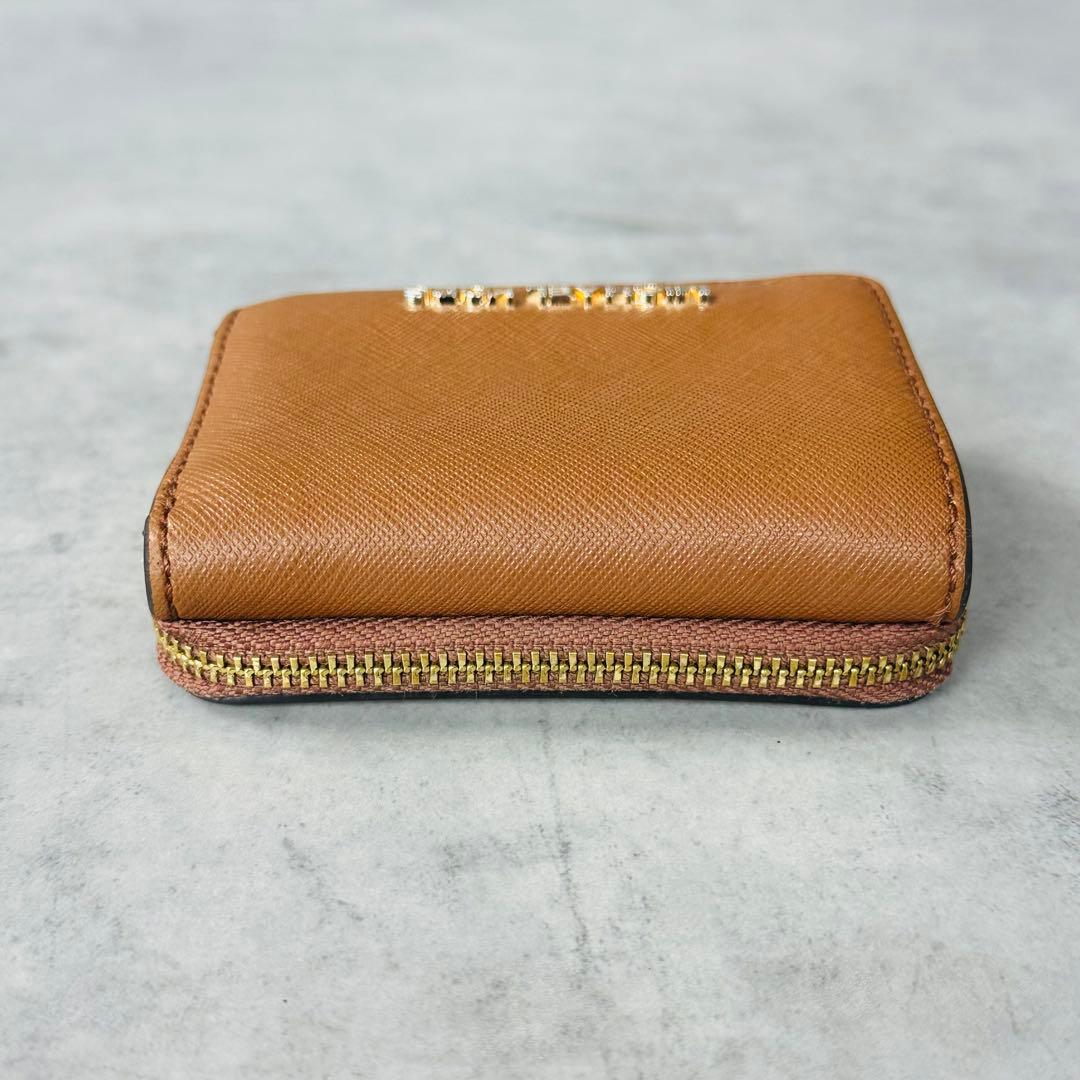 MICHAEL KORS JET SET TRAVEL 三つ折り財布 茶×白 3