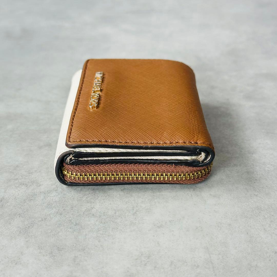 MICHAEL KORS JET SET TRAVEL 三つ折り財布 茶×白 6