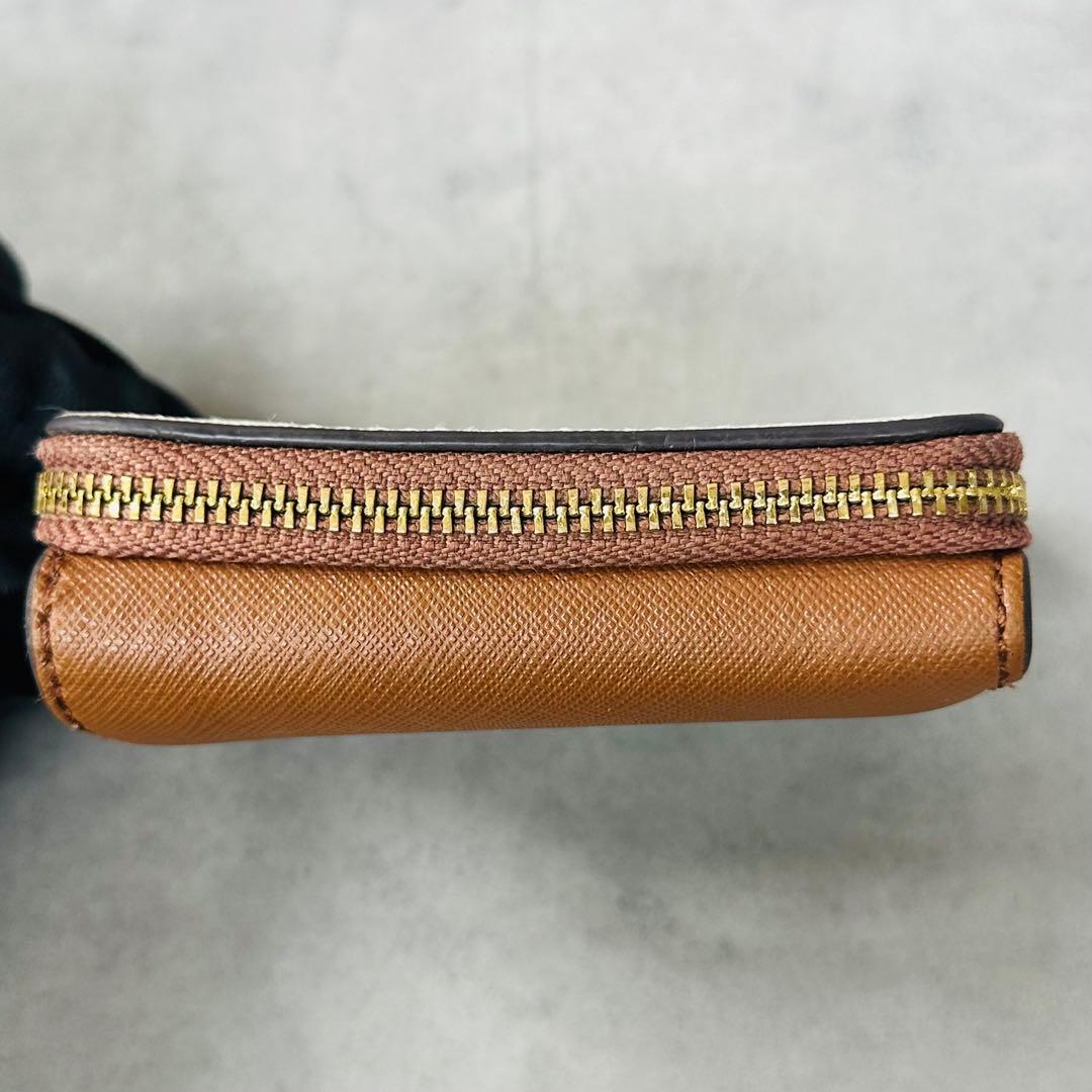 MICHAEL KORS JET SET TRAVEL 三つ折り財布 茶×白 10