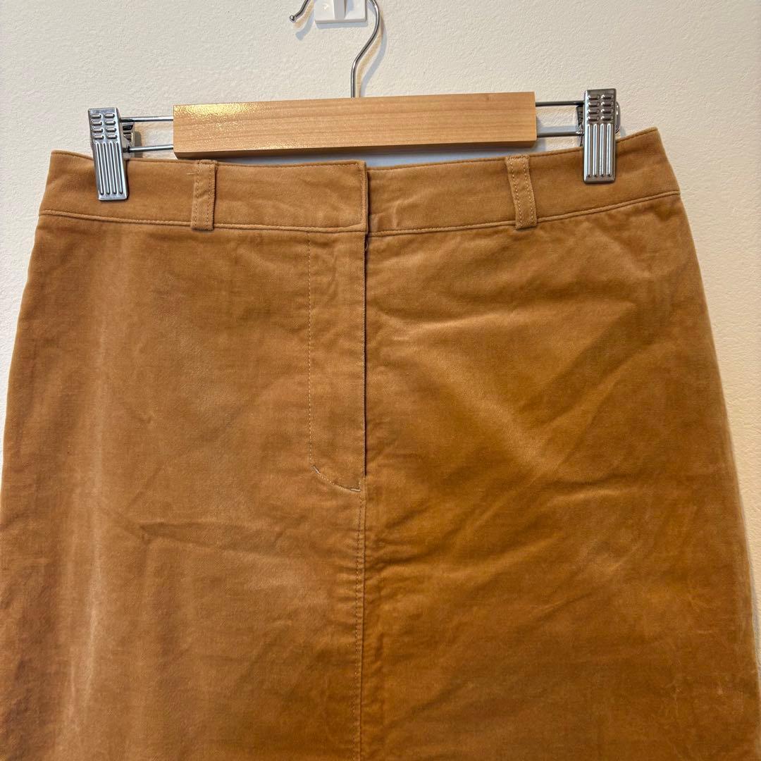 クードシャンス タイトスカート フェイクレザー ブラウン 茶色　38 膝丈 2