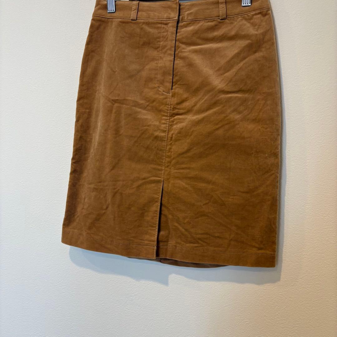 クードシャンス タイトスカート フェイクレザー ブラウン 茶色　38 膝丈 3
