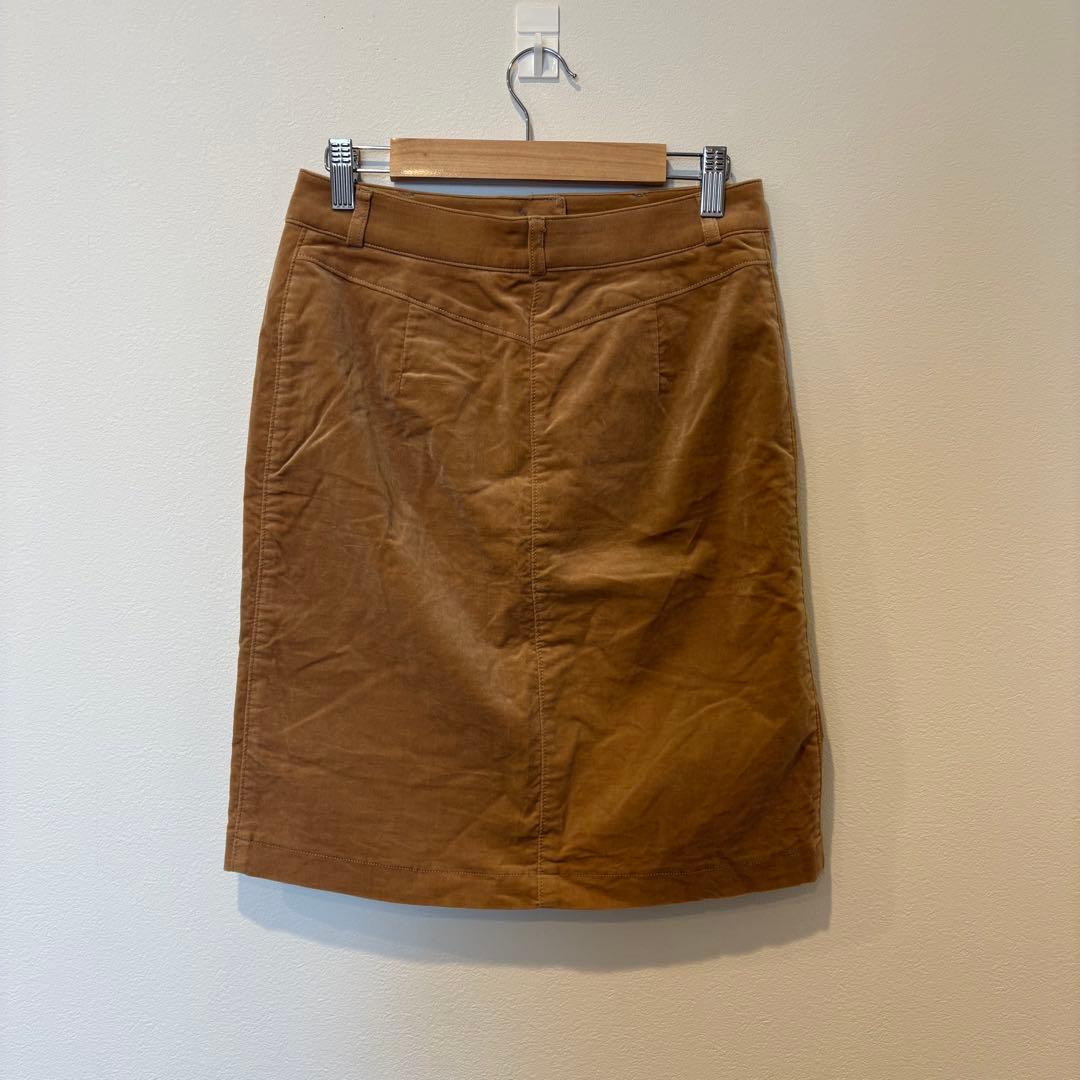 クードシャンス タイトスカート フェイクレザー ブラウン 茶色　38 膝丈 4