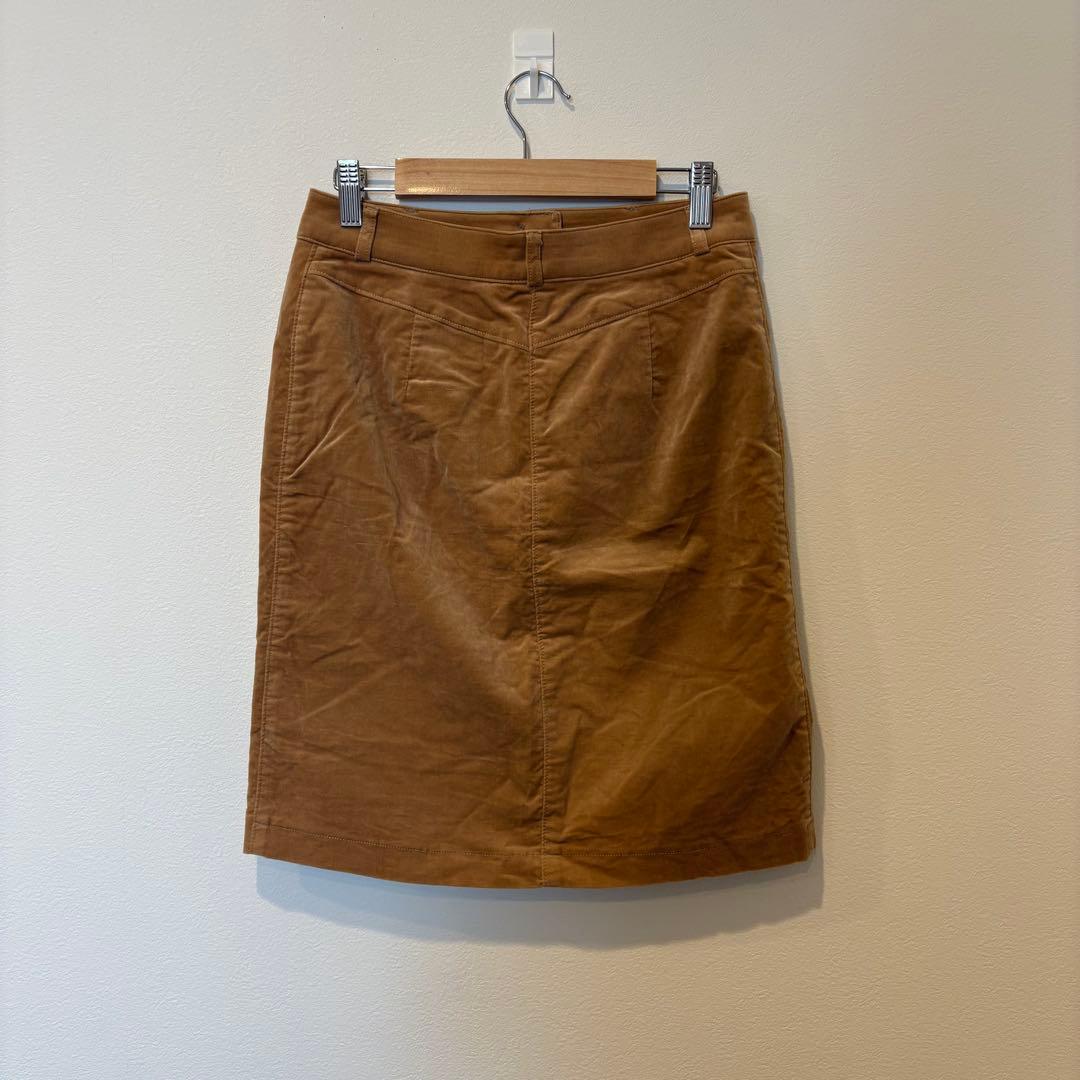 クードシャンス タイトスカート フェイクレザー ブラウン 茶色　38 膝丈 5