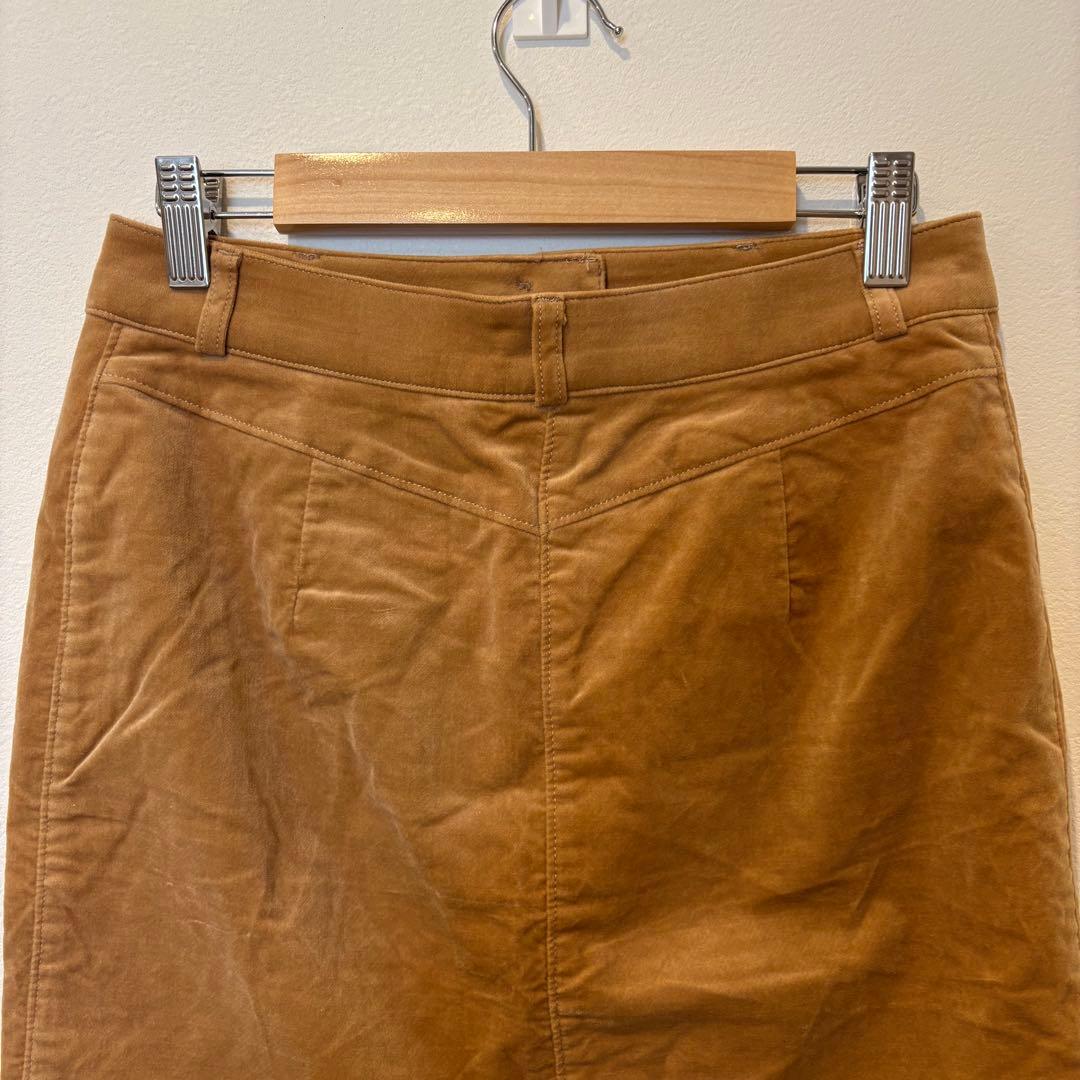 クードシャンス タイトスカート フェイクレザー ブラウン 茶色　38 膝丈 6