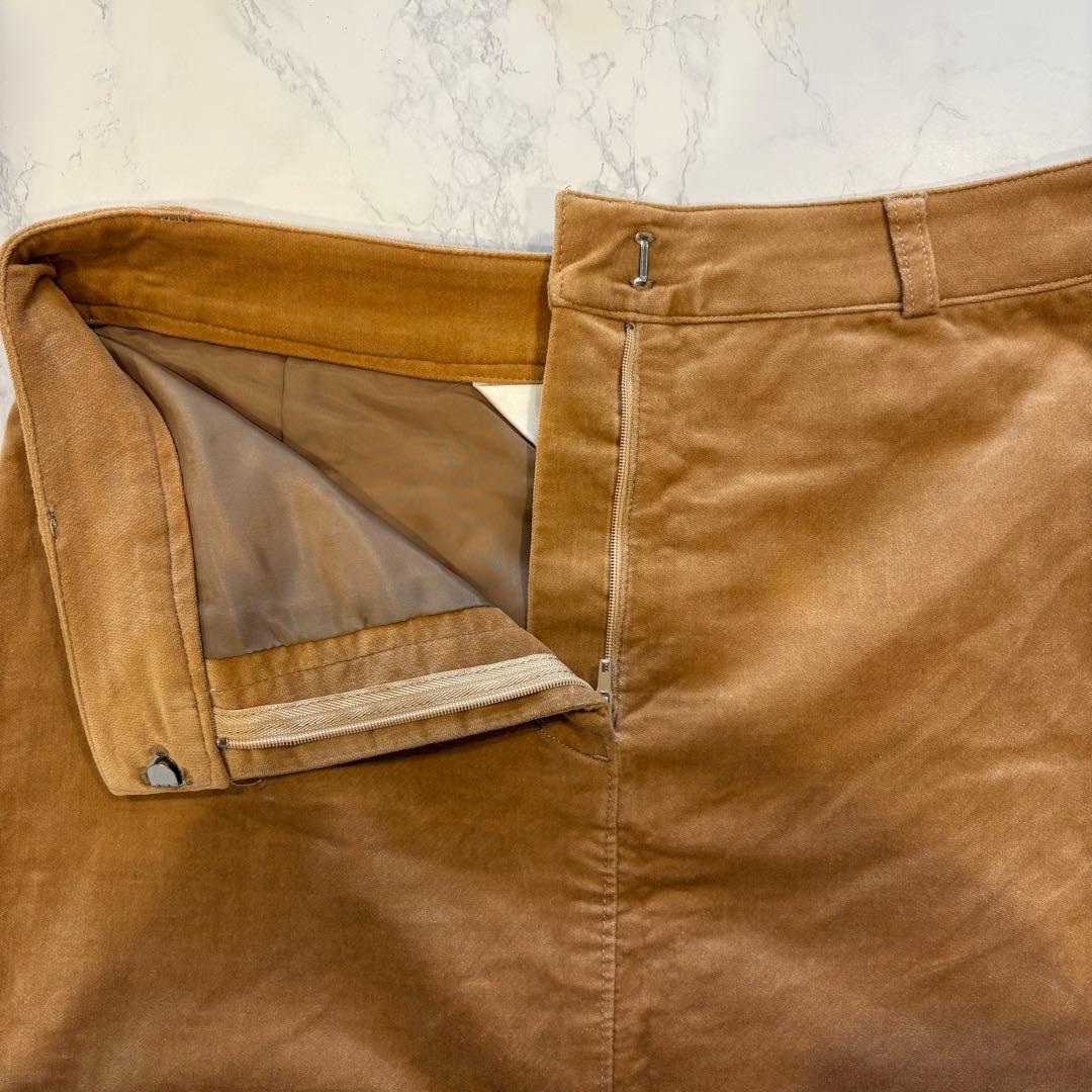 クードシャンス タイトスカート フェイクレザー ブラウン 茶色　38 膝丈 7