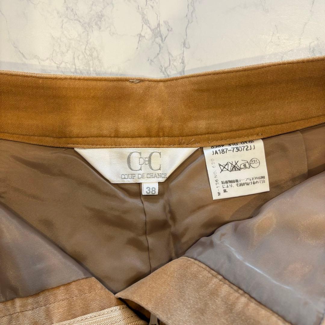 クードシャンス タイトスカート フェイクレザー ブラウン 茶色　38 膝丈 8