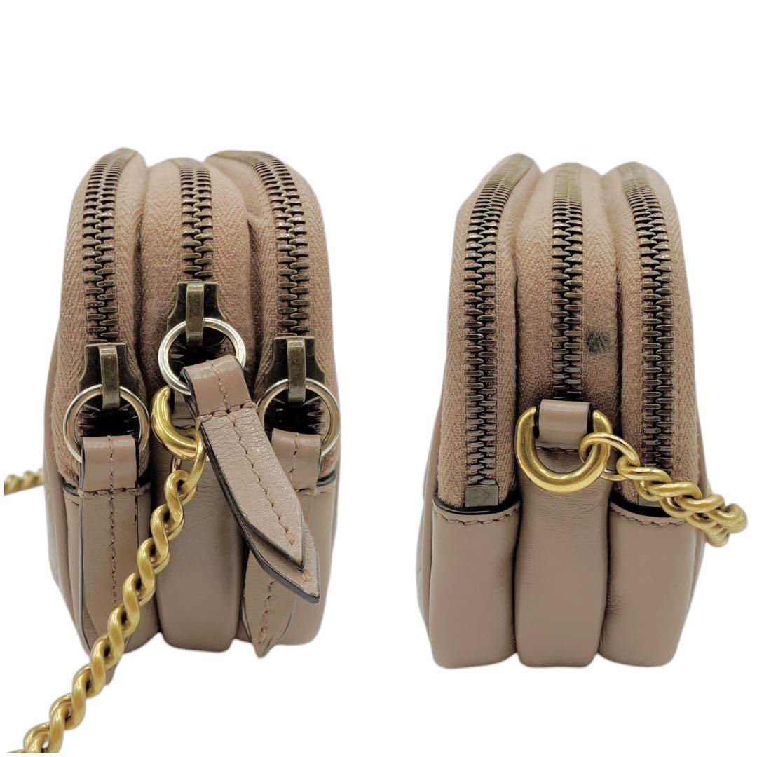 良品✨ グッチ GGマーモント キルティング チェーン ショルダーバッグ 3