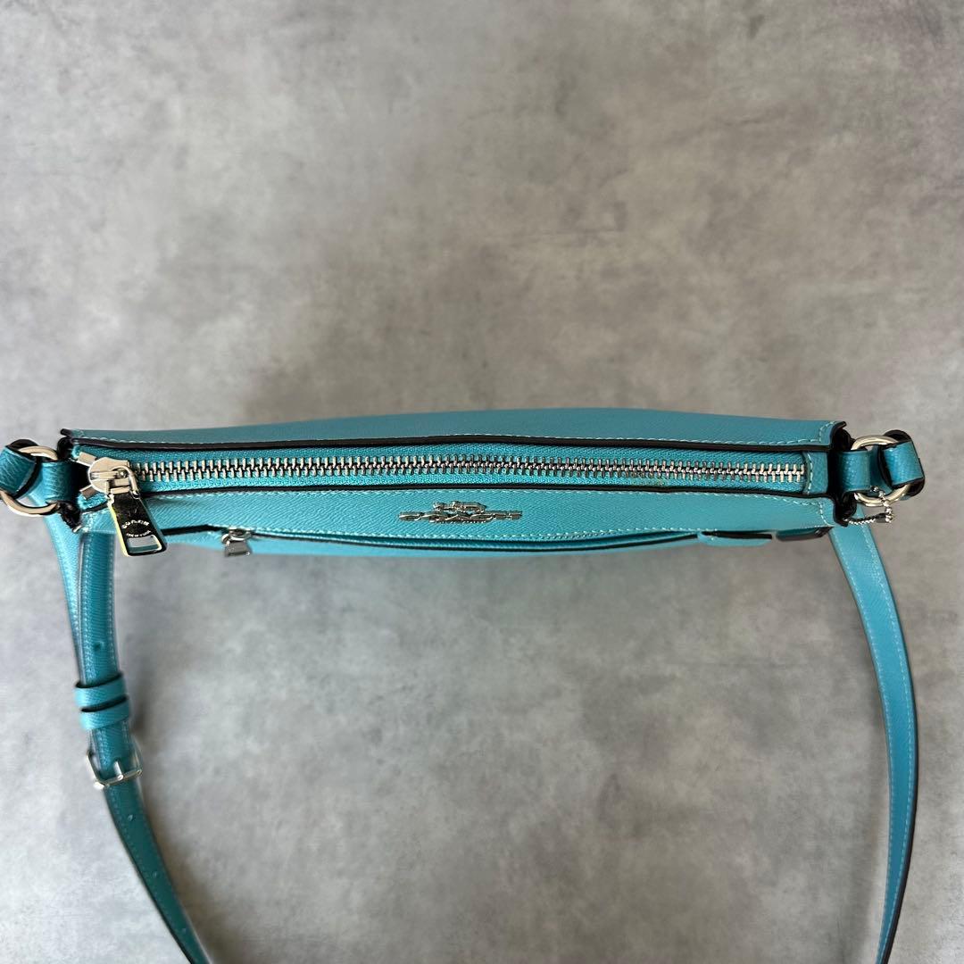 COACH Rowan File Shoulder Bag Aqua Blue 13