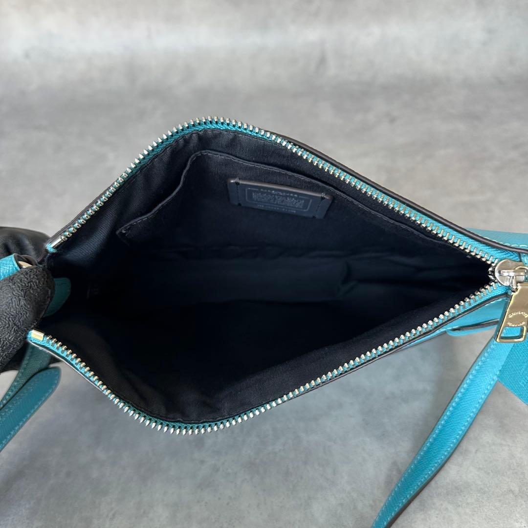 COACH Rowan File Shoulder Bag Aqua Blue 14