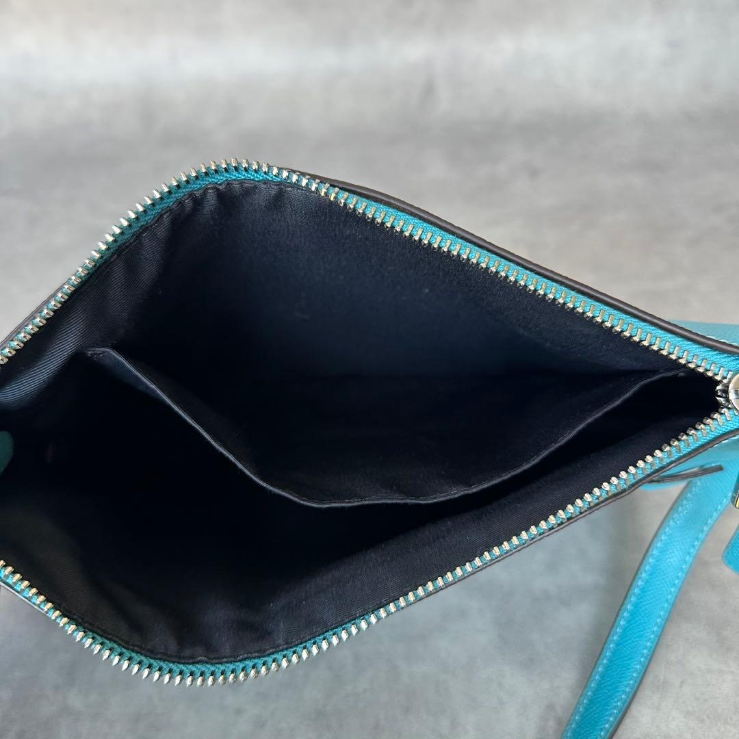 COACH Rowan File Shoulder Bag Aqua Blue 15