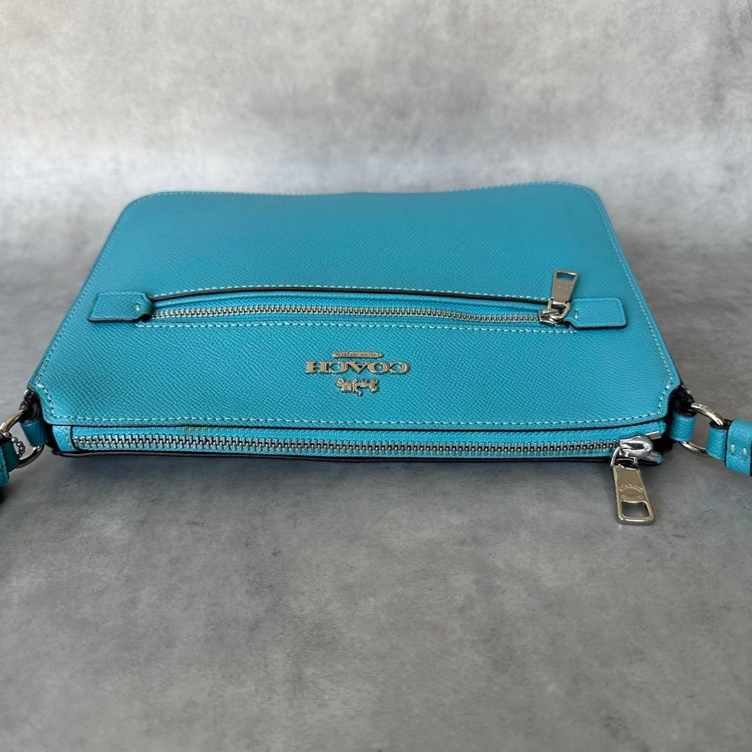 COACH Rowan File Shoulder Bag Aqua Blue 7