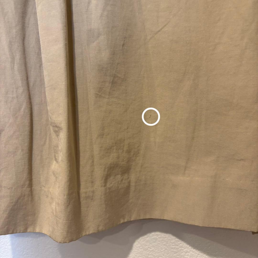 マカフィー フレアスカート ひざ丈 タック　ベージュ 日本製 34 S ブラウン 5