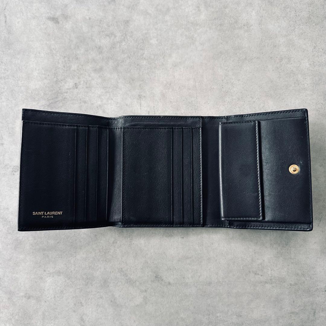 Saint Laurent Paris Yロゴ　レザー　三つ折り財布 9