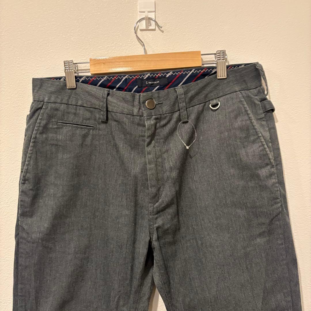レイジブルー スラックス パンツ テーパード 灰色　グレー L メンズ　無地 2