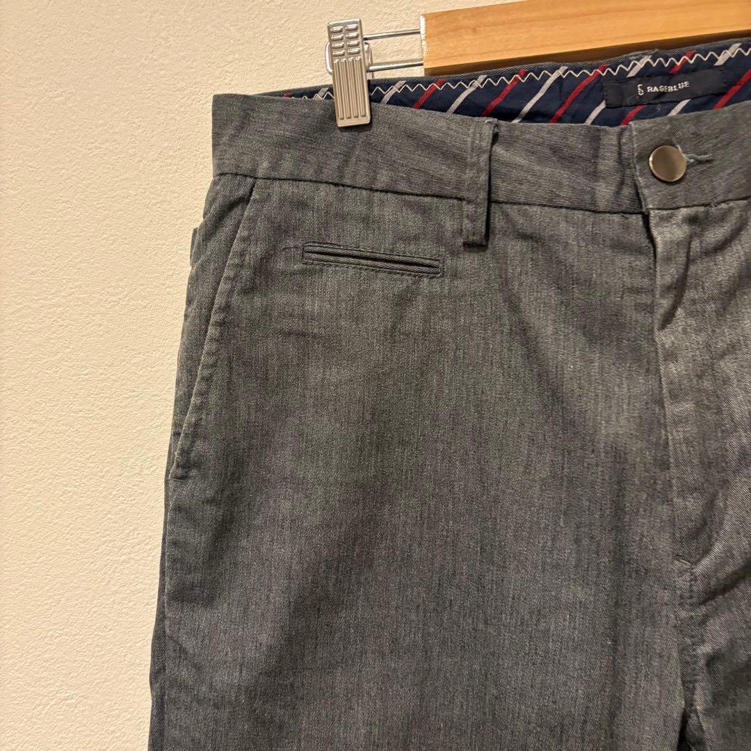 レイジブルー スラックス パンツ テーパード 灰色　グレー L メンズ　無地 4