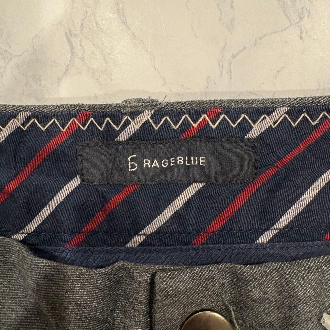 レイジブルー スラックス パンツ テーパード 灰色　グレー L メンズ　無地 8