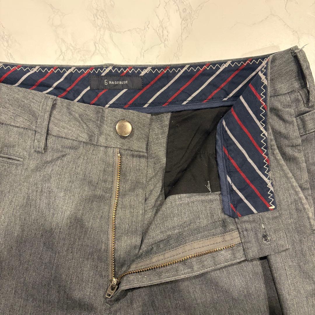 レイジブルー スラックス パンツ テーパード 灰色　グレー L メンズ　無地 9