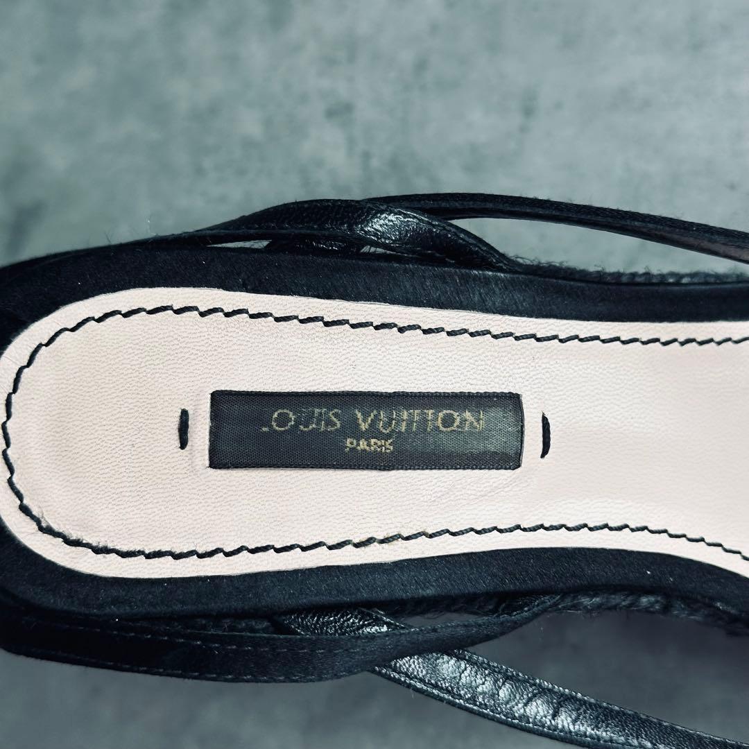 Louis Vuitton ビジュー ストラップ ウェッジソール サンダル 黒 11