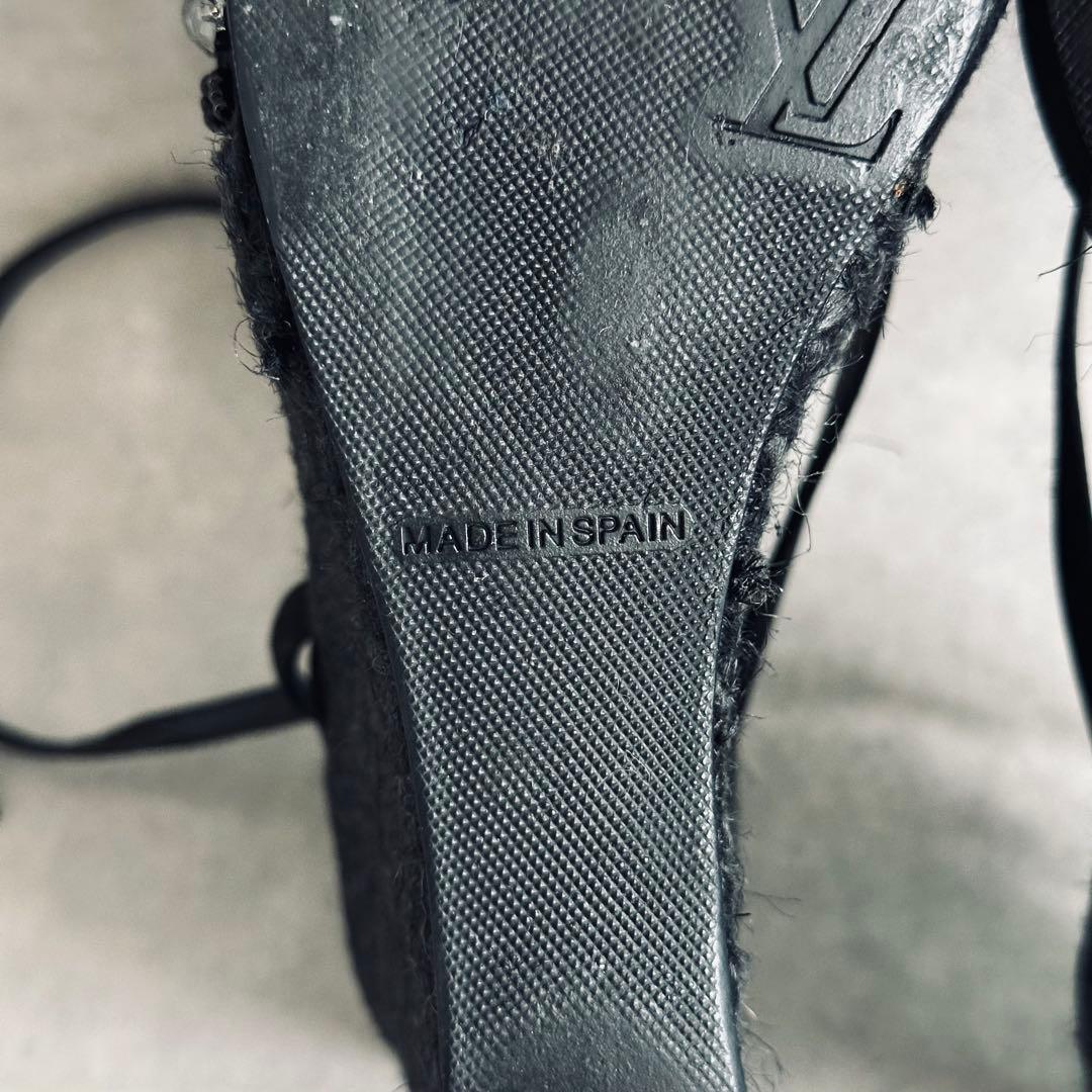 Louis Vuitton ビジュー ストラップ ウェッジソール サンダル 黒 9
