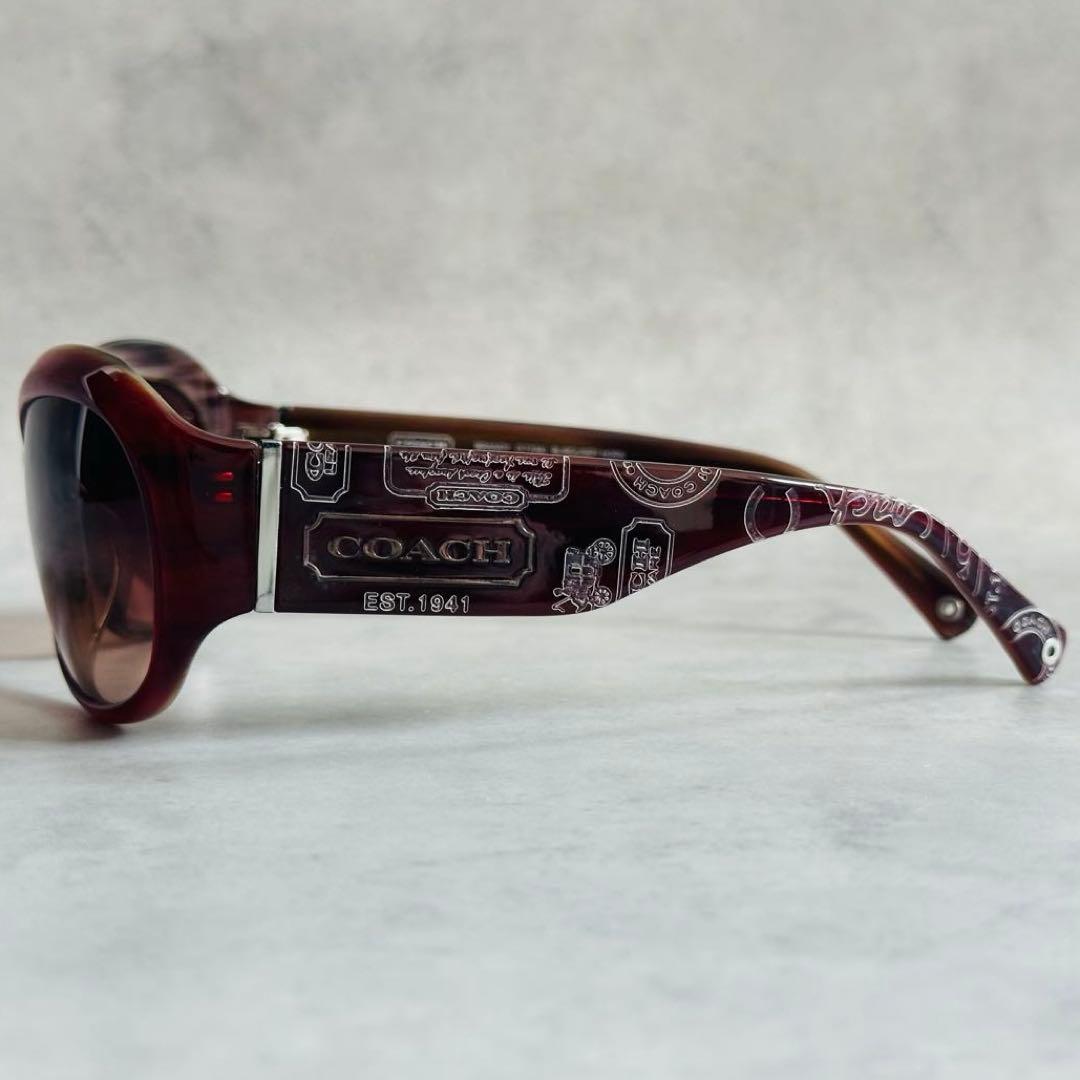 Y2K COACH BRANDY ロゴ刻印 サングラス　バーガンディ 4