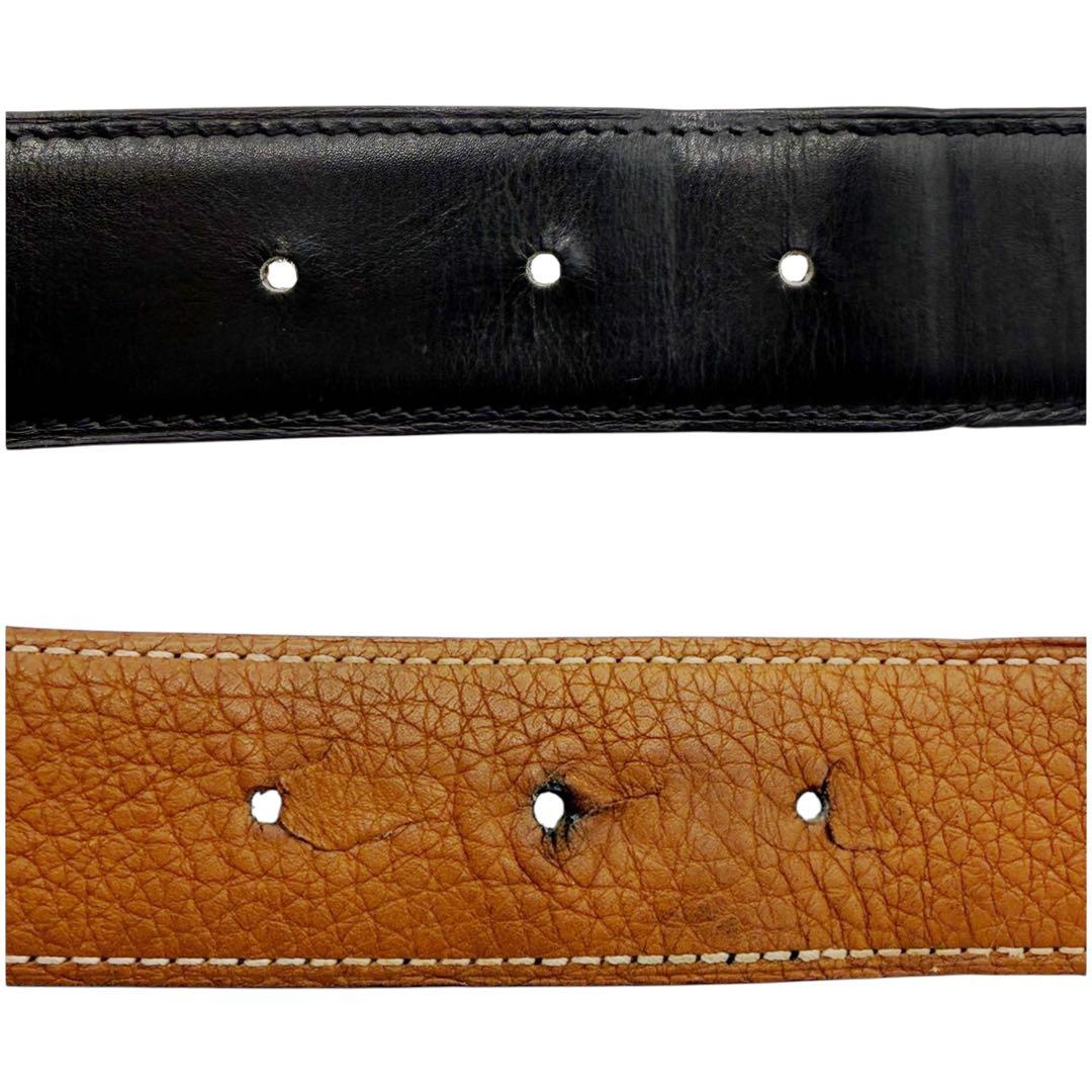 ⭐️良品⭐️ エルメス レザー ベルト 80 ブラック リバーシブル 8