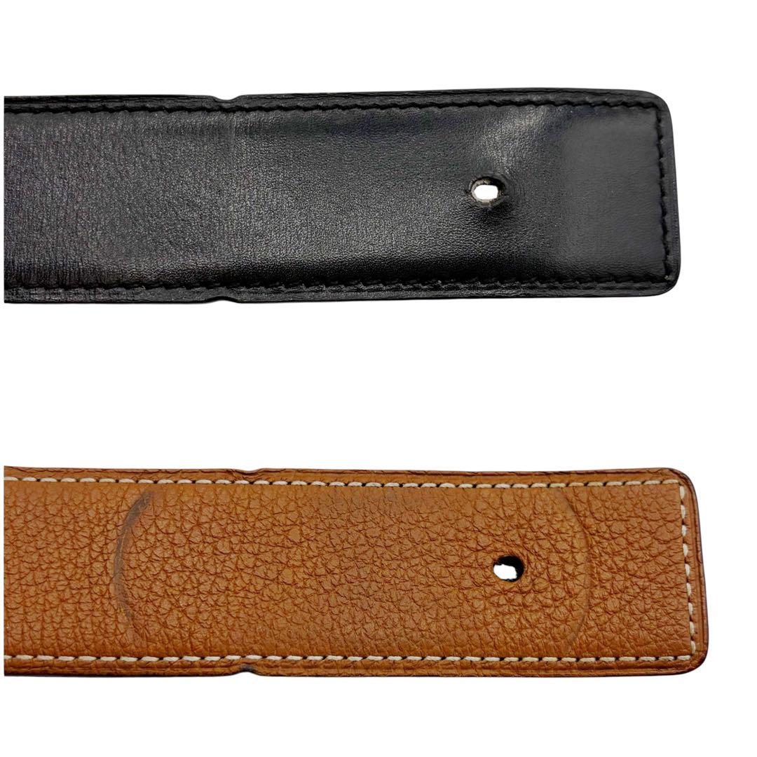 ⭐️良品⭐️ エルメス レザー ベルト 80 ブラック リバーシブル 9