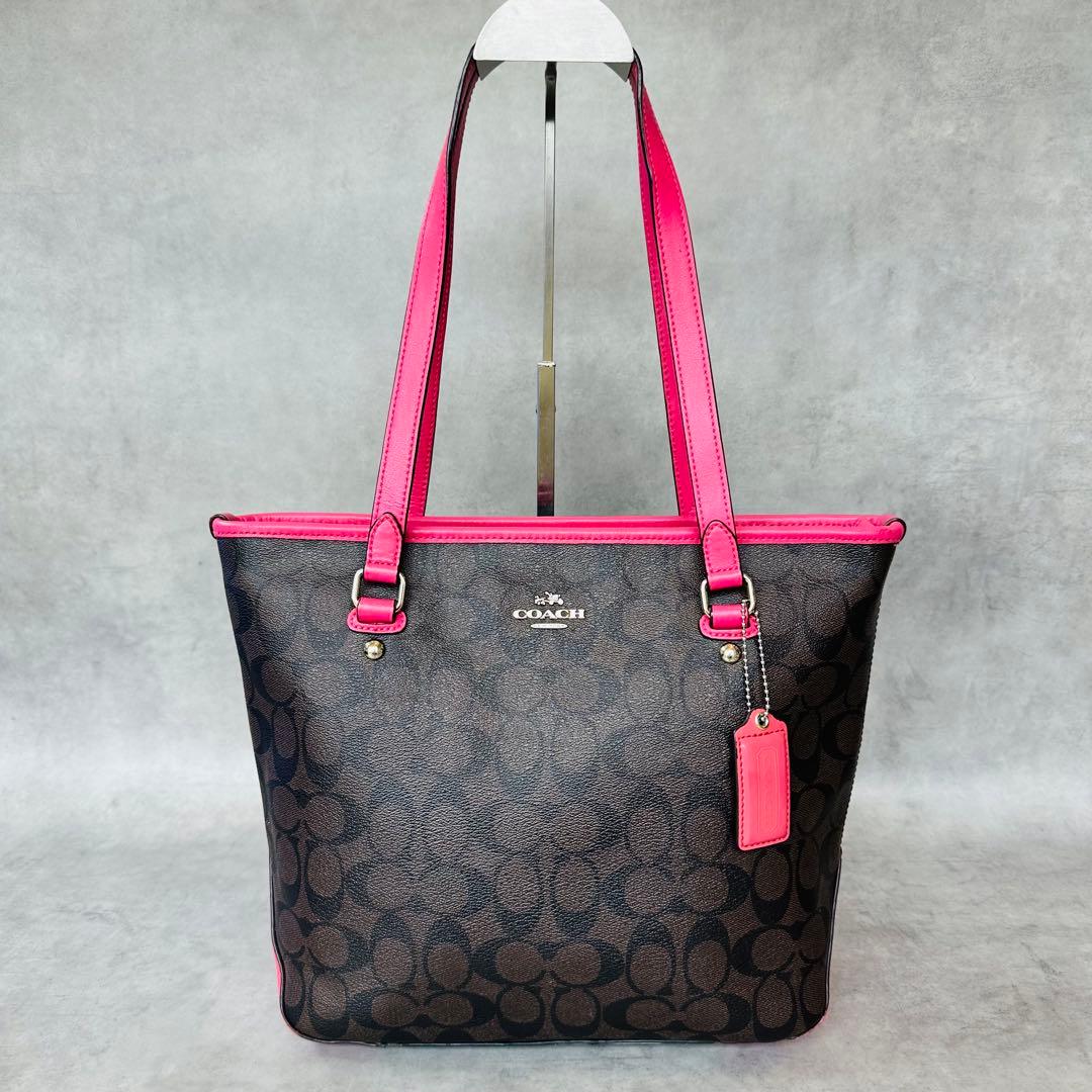 Y2K COACH PINK Signature PVC Tote Bag 2
