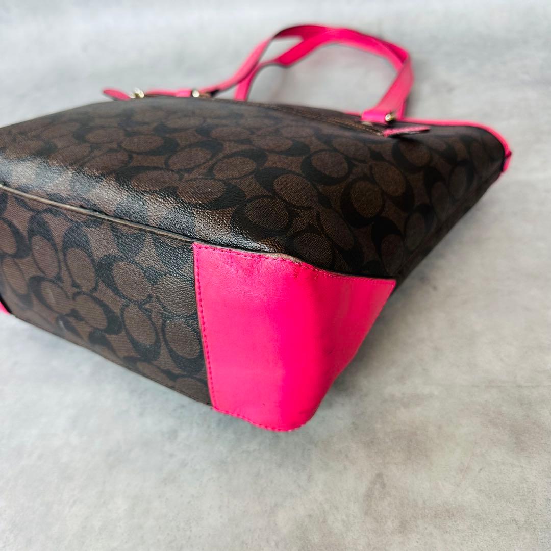 Y2K COACH PINK Signature PVC Tote Bag 11