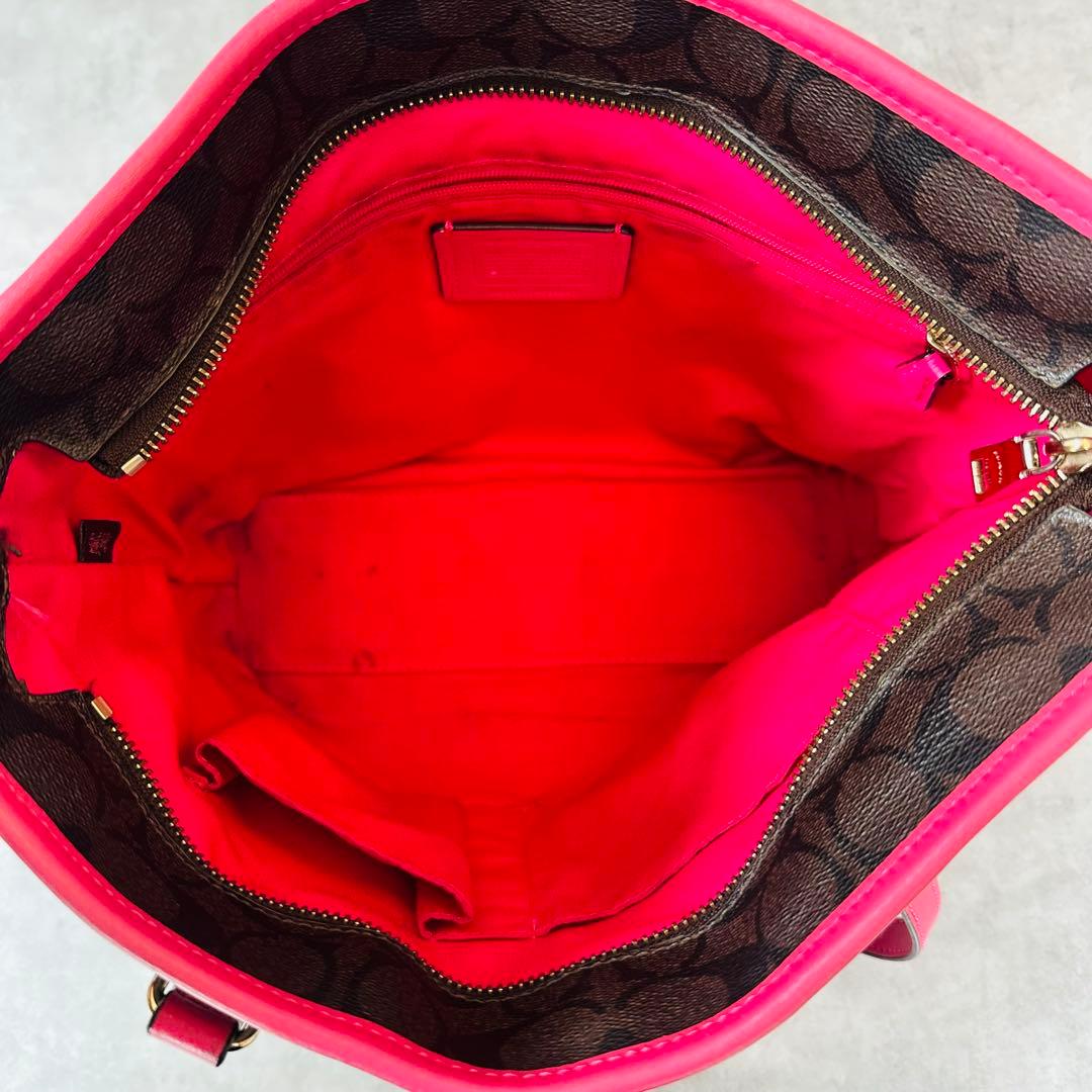 Y2K COACH PINK Signature PVC Tote Bag 13