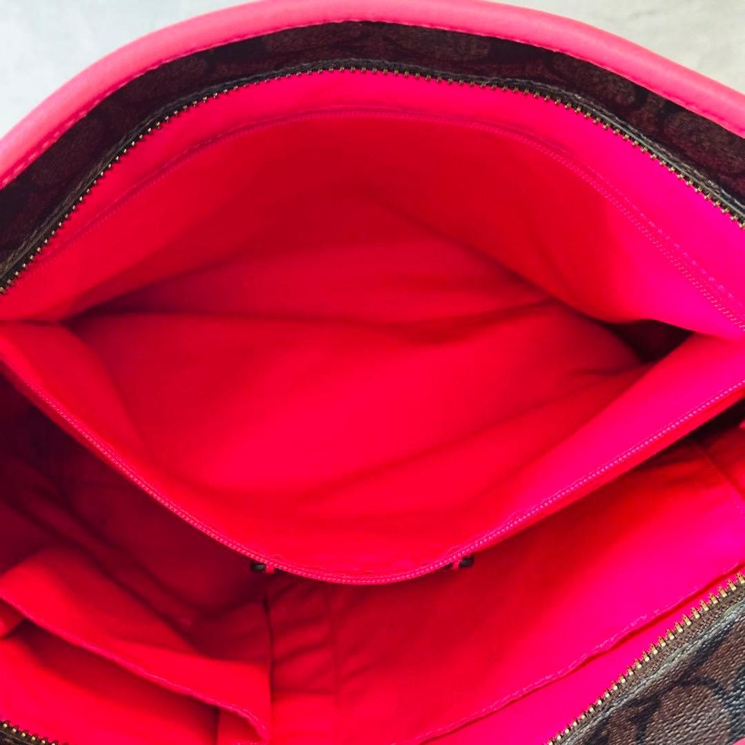 Y2K COACH PINK Signature PVC Tote Bag 14