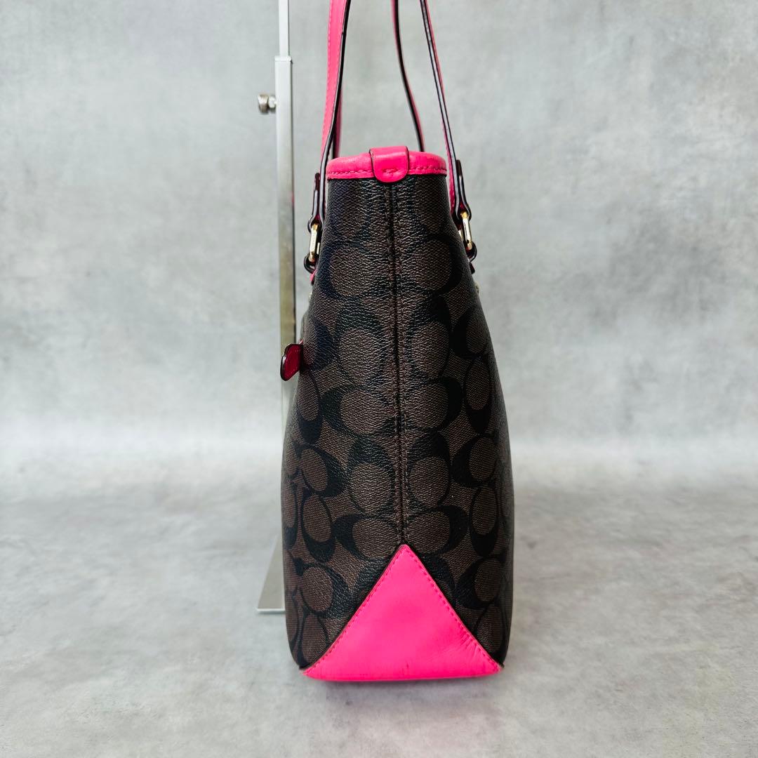 Y2K COACH PINK Signature PVC Tote Bag 5
