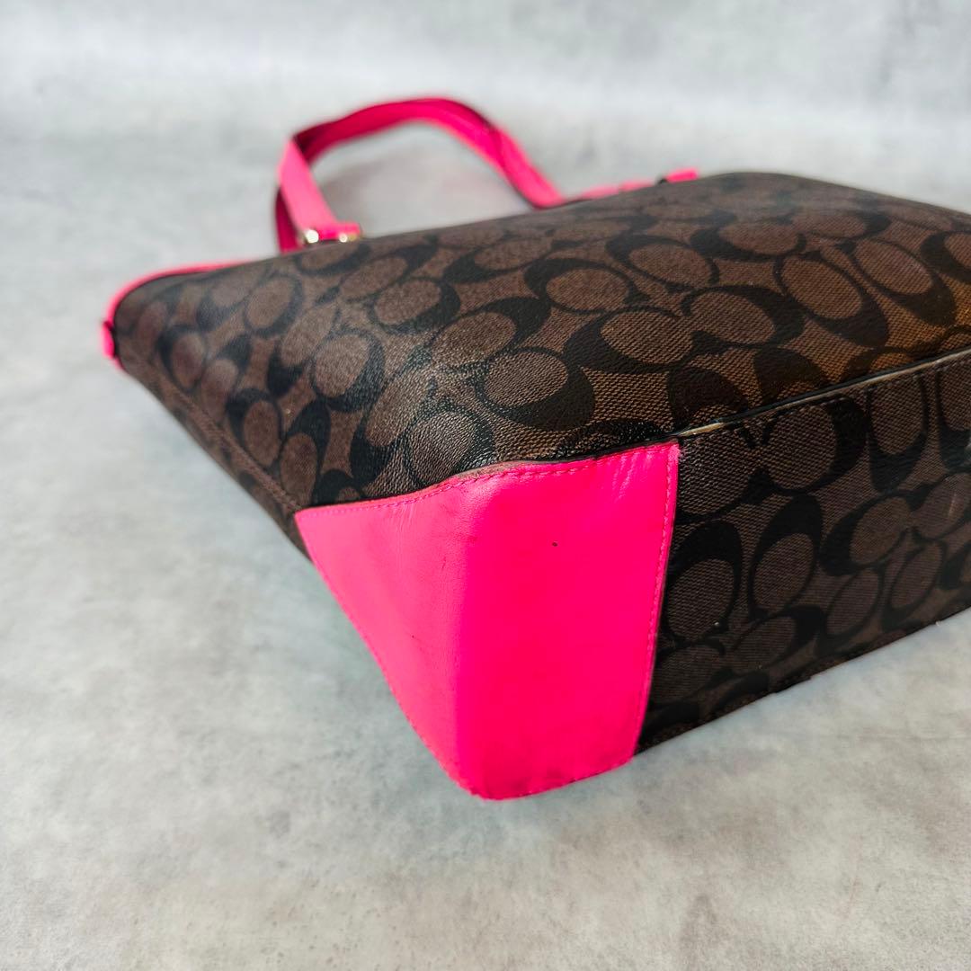 Y2K COACH PINK Signature PVC Tote Bag 8